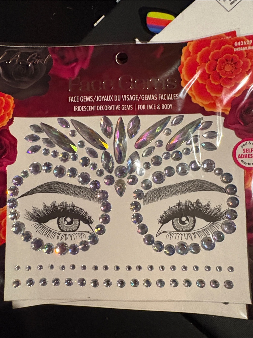 Face Gems Iridescent Decorative Gem Set - Silver